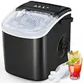 COWSAR Portable Countertop Ice Maker Machine with Self-Cleaning, 26.5lbs/24Hrs, 6 Mins/9 Pcs Bullet Ice, Ice Scoop and Basket, Handheld Ice Maker for Kitchen/Home/Office/Party