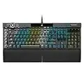 Corsair K100 RGB Teclado Gaming (Conmutadores ópticos-mecánicos OPX: Ultrarápidos y lineales, Teclas de Doble inyección PBT, Integración Elgato Stream Deck) AZERTY, Negro