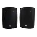 Dual Electronics LU53PB 5.25" 3-Way High Performance Outdoor Indoor Speakers with Powerful Bass | Effortless Mounting Swivel Brackets | All Weather Resistance | Expansive Stereo Sound Coverage | Sold in Pairs, Black