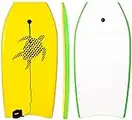 Loggerhead Beach Bodyboard with Wrist Leash - Lightweight EPS Core - XPE Foam Deck and HDPE Slick Bottom for Comfort, Speed and Maneuverability - Ideal for Kids and Beginners - 3 Sizes 33", 37" & 41"