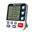 MOSTRUST Digital Dual Kitchen Timer, 3 Channels Count UP/Down Timer, Cooking Timer, Large Display Triple Timer, Loud Volume Alarm and Flashing Light with Magnetic Back, Stand, Battery Included (M318)