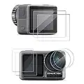 AKWOX [8 Pack] Tempered Glass Lens Screen Protector for DJI Osmo Action (6-Pack) & Lens Cap Cover Protective Accessories (2-Pack)