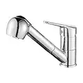 Ibergrif Roma - Grifo de Cocina Ducha Extraíble, Mezclador Monomando para Lavabo, Cromo, Plata