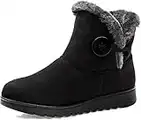 Vunavueya Stivali Donna Invernali Scarpe Stivaletti da Neve con Imbottitura Calda Stivali alla Caviglia Caldi Boots Scarpe Nero -B 41.5 EU/265CN