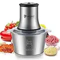 2L Electric Mini Food Chopper Food Processor Meat Grinder,4 Bi-Level Blades,500 W Stainless Steel Bowl Kitchen Mincer Blender for Meat, Vegetables, Fruits, Onion and Nuts，Garlic Baby Food