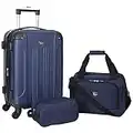 Travelers Club Sky+ Luggage Set, Expandable, Navy Blue, 3 Piece Set