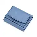 FORRICA Cartera Mujer Pequeña Monedero Cuero Genuino RFID Bloqueo Billetera Piel Corta Tríptico Ligero Chica Portamonedas con 6 Ranuras para Tarjetas Azul