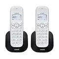 VTech CS1501 2-Handset Dual-Charging DECT Cordless Phone with Call Block, Caller ID/Call Waiting, Handsfree Speakerphone, Backlit Display and Keypad,White