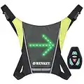 shenkey Gilet de Cyclisme à LED, Gilet réfléchissant à LED avec indicateur de Direction - Télécommande, Feux de Direction, Rechargeable par USB, Installation Facile pour témoin de sécurité à vélo