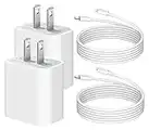 iPhone 12 13 14 Super Fast Charger iPhone Charger USB C 2-Pack 20W Rapid Wall Charger Blcok with 6FT Cable Fast Charging Adapters for iPhone 14/13/12/Pro Max/Pro/11/ iPad