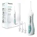 Panasonic EW-1311 Idropulsore senza Fili a Tripla Azione, 3 Modalità di Getto Acqua/Aria, Beccuccio Rotante, Ampio Serbatoio, Design Ergonomico, Bianco e Verde