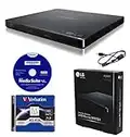 Produplicator LG BP60NB10 Portable 6X Ultra HD 4K Blu-ray Burner External Drive with CyberLink Software, 50GB M-DISC BD-R DL, and USB Cable - Burns CD DVD BD DL BDXL Discs