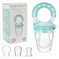 Tetine Grignoteuse Bebe - 1 Grignoteuse + 3 Tétines [3-24 mois] Sucette Fruit pour Bebe sans BPA - Tetine Fruits soulage les Gencives - 1er Age - Notice|Guide OFFERT