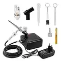 YAOBLUESEA Dual Action Professioneller Airbrush-Kompressor mit Zubehör, Airbrush Spritzpistole Set, Mini Airbrush Luft Kompressor Kit mit Pistole und Nadel für Modellbau, Handwerk, Tatto, Backen