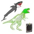 AIEX 2 Uds. Marcadores de Animales 3D, Marcapaginas Niños, Marcadores de Lectura con Forma de Tiburón Gigante y Dinosaurio Marcadores Luminosos y Geniales para Niños