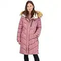 Reebok Women's Long Insulated Sherpa Lined Hood Winter Puffer Coat Pink Size M