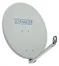 SCHWAIGER 210 Antenne Parabole Sat Installation Satellite Antenne Offset Bras Porteur LNB Support de mât Antenne Parabole Sat Acier 74,5 x 84,5 cm Blanc