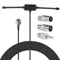 AOICRIE DAB FM Radio Antenna FM Dipole Aerial with 3M Extension Cable for Music System DAB FM Radio Home Stereo Receiver AV Audio Vedio Home Theater Receiver