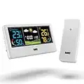 Raddy WF-55C Wireless Stazione Meteo Interna Esterna Termometro Igrometro Display a Colori Previsioni Meteo con Sensore Extra per Uso Domestico