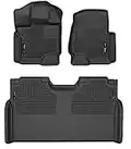 Husky Liners - Weatherbeater | Fits 2015 - 2023 Ford F-150 SuperCrew Cab (includes 22 - 23 Lightning Models) w/o Fold Flat Storage, Front & 2nd Row Liners - Black, 3 pc. | 94041