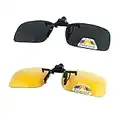 YiHao Sonnenbrille Clip auf Flip Up Nachtsicht Polarisierte Gläser Anti-Glare UV400 Schutz Fahren Angeln Schießen Jagd Skifahren Outdoor Sports Night Vision Eyewear Unisex für Männer Frauen 2 Paar