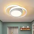 Plafoniera LED,Lampada da Soffitto Moderna 32W 2500lm, Plafoniere Design Rotondo,Lampadario acrilico bianca per Soggiorno Cucina Bagno Camera da Letto Corridoio,Luce Bianco caldo 3000K,27X20X6cm