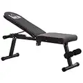 HOMCOM Banco de Musculación Plegable Banco de Pesas con Altura Ajustable y Respaldo Inclinable en 6 Posiciones Banco de Abdominales para Fitness Entrenamiento Carga 150 kg Negro