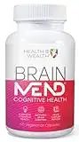 Health IS Wealth BrainMEND, Organic Advanced Brain Booster & Nootropic - Contains Lions Mane Mushroom, Bacopa and Ashwagandha (60 veg caps)