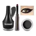 Boobeen Eyeliner Waterproof Gel Eyeliner Smudge-proof Eye Liner Gel Makeup High Pigment Eye Makeup Set Long-lasting For All Day Easy to Apply (Black&Brown)