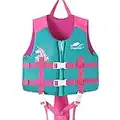 IvyH Swim Vest for Children, Kids Swimming Jackets with Crotch Strap Summer Water Sport Assistance Float Jacket Swimwear for Boys Girls Toddler(Pink S)