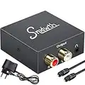 Snxiwth Audio Konverter Digital auf Analog Wandler Koaxial Optischer zu Analog Stereo Audio RCA L/R und 3,5 mm Klinke Audio Decoder für PS3, Xbox, HD DVD, TV