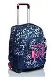 Seven Trolley Scuola, Dyed Hearts, Lilla, 2in 1 con Spallacci Uso Zaino con Cross-Over System, Scuola & Viaggio, Bambine e Ragazze