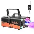 Nebelmaschine, HAKUTA 600 W Fog Machine mit Discokugel und LED RGB Lichtern, 2300 CFM Spray mit Automatischer Sprühfunktion, Ideal für Halloween, Weihnachten, Hochzeit, Bühnenperformance und Partys