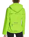 BALEAF Veste Cyclisme Femme Veste de Pluie Manteau Imperméable Femme avec Capuche Zippé Coupe-Vent Femme Respirant Veste Femme Sport Légère pour Camping Voyage Randonnée Jaune XL