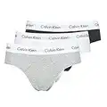 Calvin Klein Slip Hipster Uomo Confezione da 3 Cotone Elasticizzato, Multicolore (Black/White/Grey Heather), M