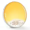 Wake Up Light, Sunrise Alarm Clock for Heavy Sleepers, 6 Colors & 4 Effects Night Light, with Dual Alarms, Sunrise Simulation, Sleep Aid & FM Radio/7 Natural Sounds/Snooze for Kids Adults Bedrooms [2022 New Version]