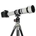 JINTU 650-1300mm f/8 MF Téléobjectif Compatible avec Canon Nikon 5D II IV 6D SL2 2000D 4000D 90D 60D T100 XTi 750D 7D T7i T7s T7 T6s T6i T6 T5i T5 T3i T4i T8i D90 D5600 D5500 D5400 D3200 D3400