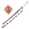 LIUD Suitable For Rengoku Kyoujurou Samurai Sword Japanese Katana Katana Sword Wood Demon Slayer Cosplay Handmade Prop Sword Anime Cosplay Swords Exquisite Woods Collectibles/41″ (Color : Pattern)