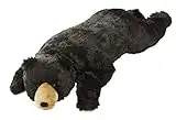 Black Bear Animal Giant Plush Stuffed Body Hug Pillow for Kids Teens Adults, Soft Dense Fur, Beaded Eyes, Weighted Paws, Bed Accessories Toys Cuddly Critters Bedroom Decor, 4 Feet Long