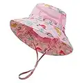 JUPSK Chapeau de Plage pour Tout-Petits, Chapeau de Soleil Unisexe pour Enfants de 1 à 3 Ans Chapeau de Soleil à Large Bord avec Motif Dinosaure, Multicolore, Taille : 51 cm