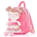 Gloveleya Toddler Backpack Baby Girl Gift Plush Bag Diaper Bag with Spring Girl Doll Pink 9 Inches