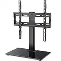 Universal Swivel TV Stand - Table Top TV Stand for 32-60 inch LCD LED TVs - Height Adjustable TV Base Stand with Tempered Glass Base & Wire Management, Holds 40 KG & Max.VESA 400x400mm