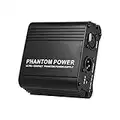 Bedler phantom power box Ultra-compact Microphone +48V Phantom Power Supply with XLR Input & Output for Condenser Microphone Studio Music Recording