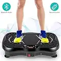 EVOLAND Placas de alimentación de vibración, máquina de placas de vibración con altavoz Bluetooth, 5 modos de programa, entrenador de fitness de vibración, carga máxima de 350 libras (B)