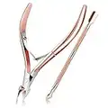 2Pcs Cuticle Nipper Trimmer with Cuticle Pusher, Cuticle cutter Remover cuticle trimmer nipper Nail Clipper Sets Nail Care Kit Professional Stainless Steel Manicure Pedicure Tools Professional Grade Stainless Steel Cuticle Remover & Cutter(Rose Gold)