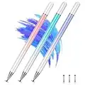 Stylus Pens for Touch Screens(3 Pcs), High Precision Magnetic Disc Universal Stylus Pen for iPad Compatible with Apple/iPhone/iPad/Android/Microsoft Tablets and All Capacitive Touch Screens