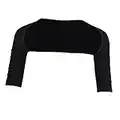 P Prettyia Plain Solid Shaper Arm Slim Corrective Tops Short Sleeves Shoulder Back Posture Corrector Shapewear - Black, L