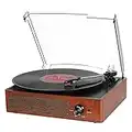 Vinyl Player Bluetooth Turntable Vinyl Record Player with Speakers Turntables for Vinyl Records 3 Speed Belt Driven Vintage Record Player Vinyl Turntable for Entertainment AUX in RCA Out