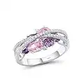 Santuzza Bague torsadée en argent sterling 925 avec oxyde de zirconium pour femme, Métal, Zircone cubique Améthyste