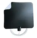 Winegard FL5500A FlatWave Amped Digital HD Indoor Amplified TV Antenna (4K Ready / ATSC 3.0 Ready / High-VHF / UHF), 60 Mile Long Range, Black/White, 6 Feet